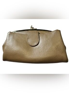 Vintage Classic Taupe Women’s Leather Clutch Wallet Purse RARE MINTY